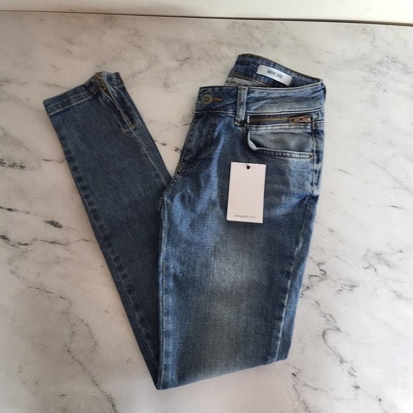 Anine Bing Lowrise Blue Skinny Leg Jeans 27 New With Tag size fit like 24-26 - Picture 2 of 7